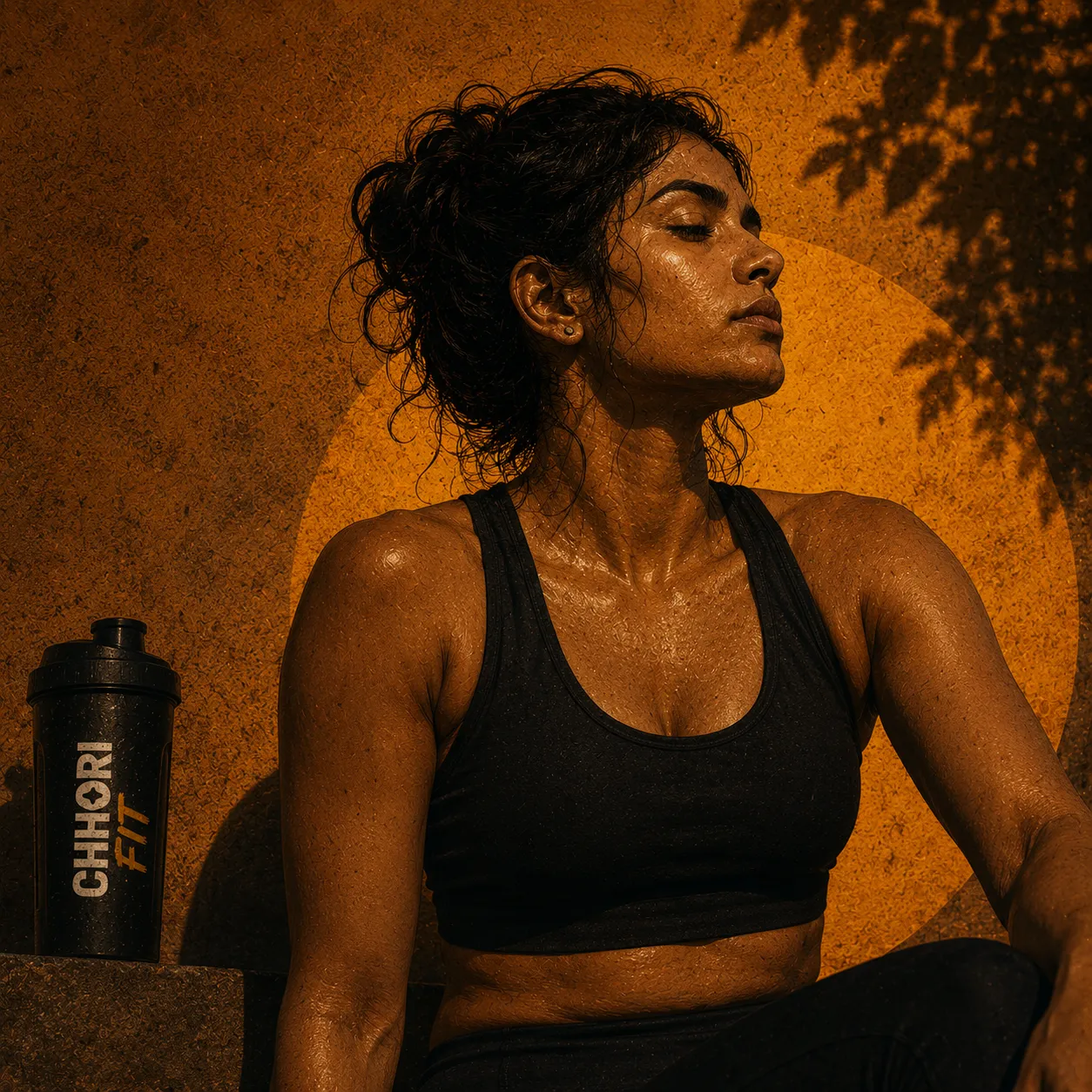 Confident Indian woman post-workout